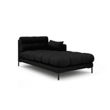 Mamaia 2-Sitzer Chaiselongue Rechte Seite, Metallbeine Schwarz, mit Bezug aus Strukturierter Stoff (Nev100) in Schwarz, 185x102 cm – Bild 1