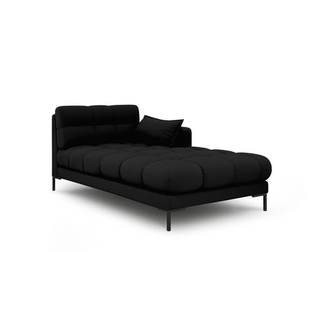 Mamaia 2-Sitzer Chaiselongue Rechte Seite, Metallbeine Schwarz, mit Bezug aus Strukturierter Stoff (Nev100) in Schwarz, 185x102 cm – Bild 1