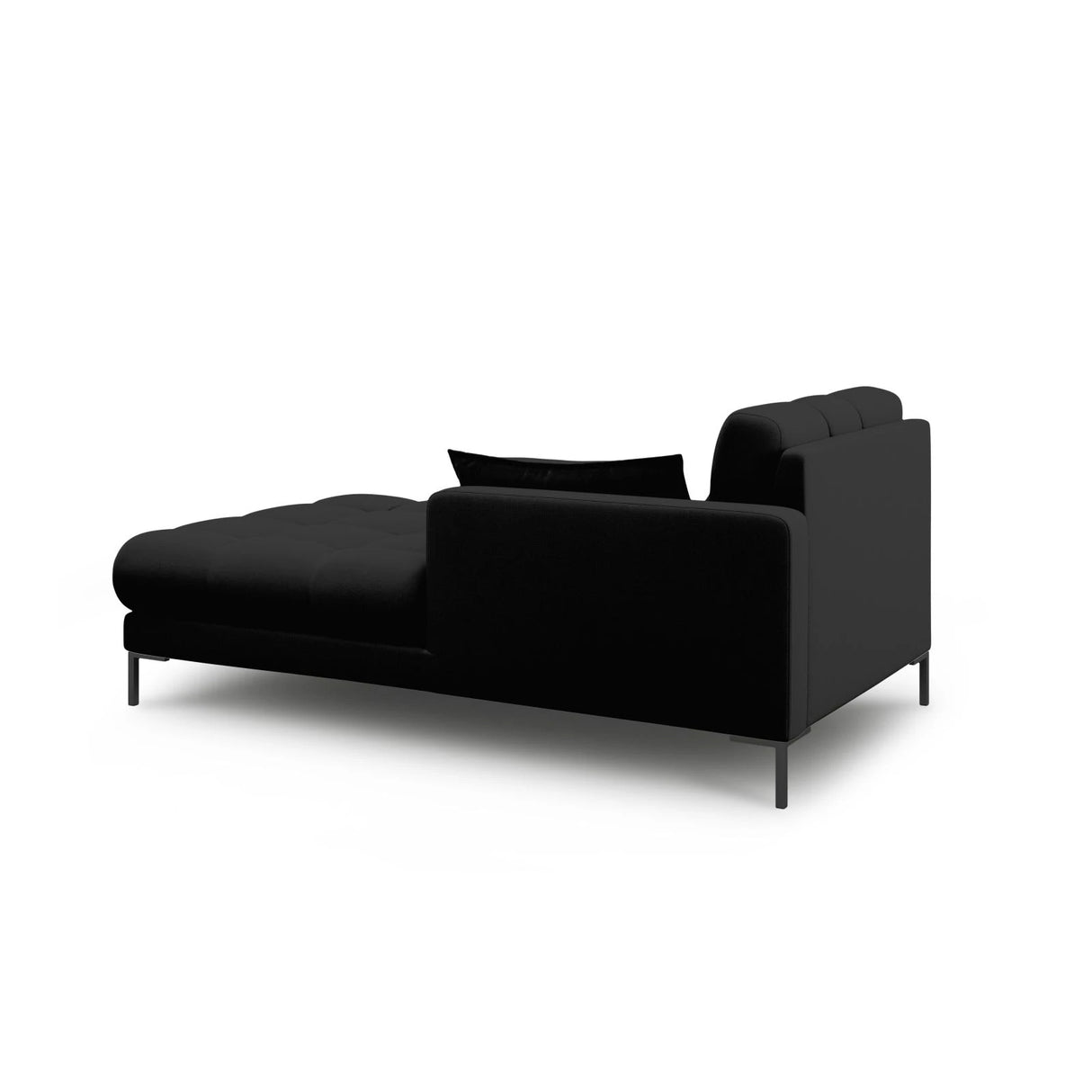 Mamaia 2-Sitzer Chaiselongue Rechte Seite, Metallbeine Schwarz, mit Bezug aus Strukturierter Stoff (Nev100) in Schwarz, 185x102 cm – Bild 3