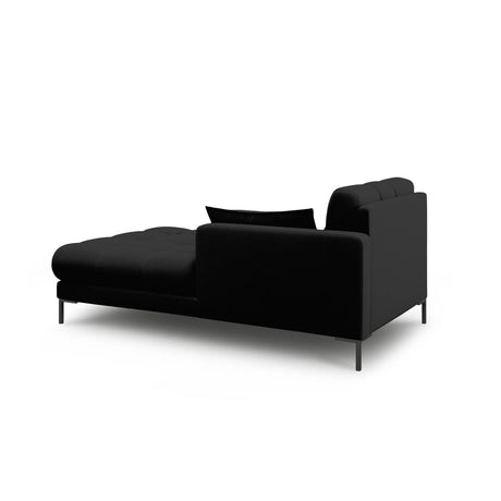 Mamaia 2-Sitzer Chaiselongue Rechte Seite, Metallbeine Schwarz, mit Bezug aus Strukturierter Stoff (Nev100) in Schwarz, 185x102 cm – Bild 3