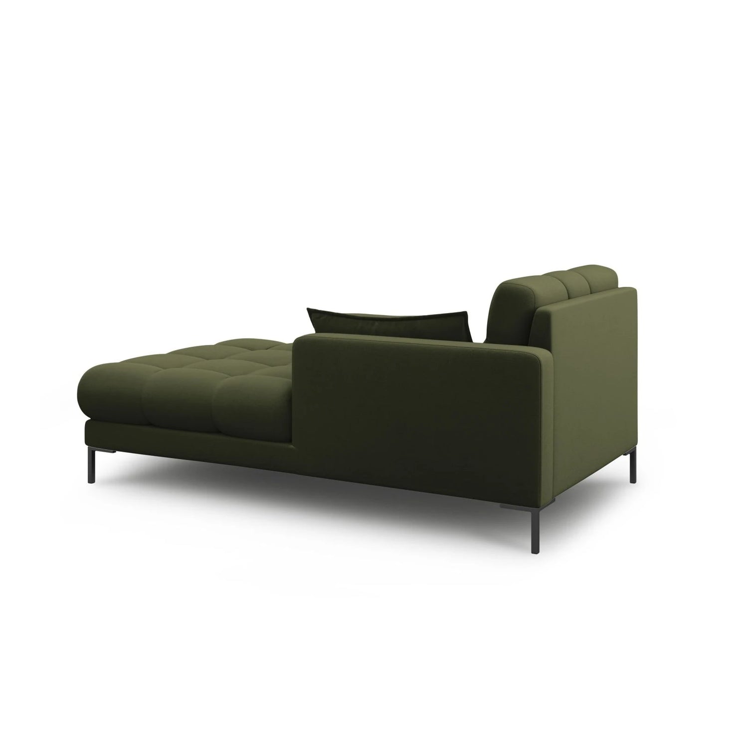 Mamaia 2-Sitzer Chaiselongue Rechte Seite, Metallbeine Schwarz, mit Bezug aus Strukturierter Stoff (Nev39) in Grün, 185x102 cm – Bild 3