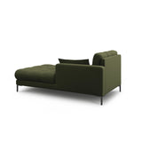 Mamaia 2-Sitzer Chaiselongue Rechte Seite, Metallbeine Schwarz, mit Bezug aus Strukturierter Stoff (Nev39) in Grün, 185x102 cm – Bild 3