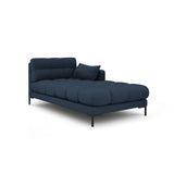 Mamaia 2-Sitzer Chaiselongue Rechte Seite, Metallbeine Schwarz, mit Bezug aus Strukturierter Stoff (Nev77) in Blau, 185x102 cm – Bild 1