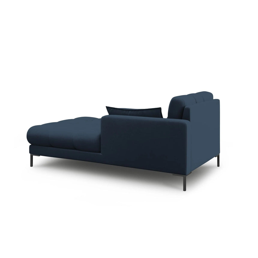Mamaia 2-Sitzer Chaiselongue Rechte Seite, Metallbeine Schwarz, mit Bezug aus Strukturierter Stoff (Nev77) in Blau, 185x102 cm – Bild 3