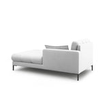 Mamaia 2-Sitzer Chaiselongue Rechte Seite, Metallbeine Schwarz, mit Bezug aus Strukturierter Stoff (Nev80) in Hellgrau, 185x102 cm – Bild 3