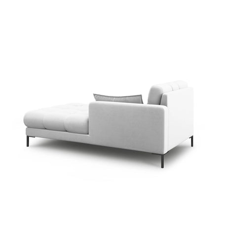 Mamaia 2-Sitzer Chaiselongue Rechte Seite, Metallbeine Schwarz, mit Bezug aus Strukturierter Stoff (Nev80) in Hellgrau, 185x102 cm – Bild 3