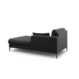 Mamaia 2-Sitzer Chaiselongue Rechte Seite, Metallbeine Schwarz, mit Bezug aus Strukturierter Stoff (Nev97) in Dunkelgrau, 185x102 cm – Bild 3