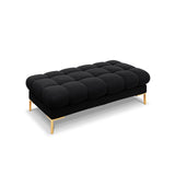 Mamaia 2-Sitzer Sitz-Bank, Beine Goldmetall, mit Bezug aus Samt (Blu19) in Schwarz, 62x133 cm – Bild 1