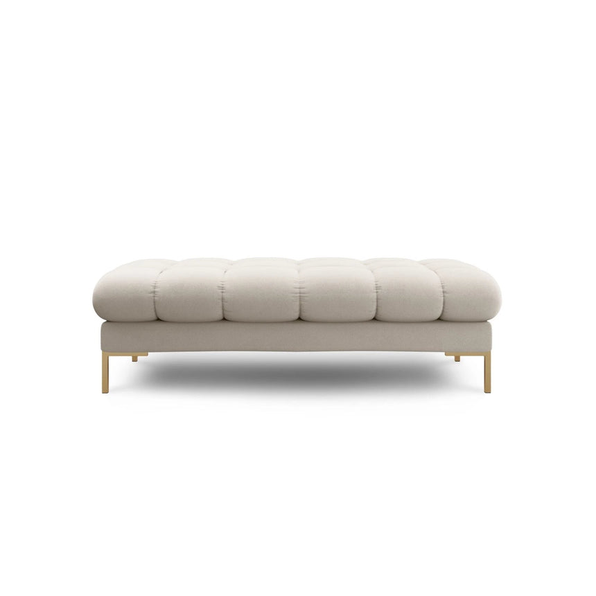 Mamaia 2-Sitzer Sitz-Bank, Beine Goldmetall, mit Bezug aus Strukturierter Stoff (Nev04) in Beige, 62x133 cm – Bild 3