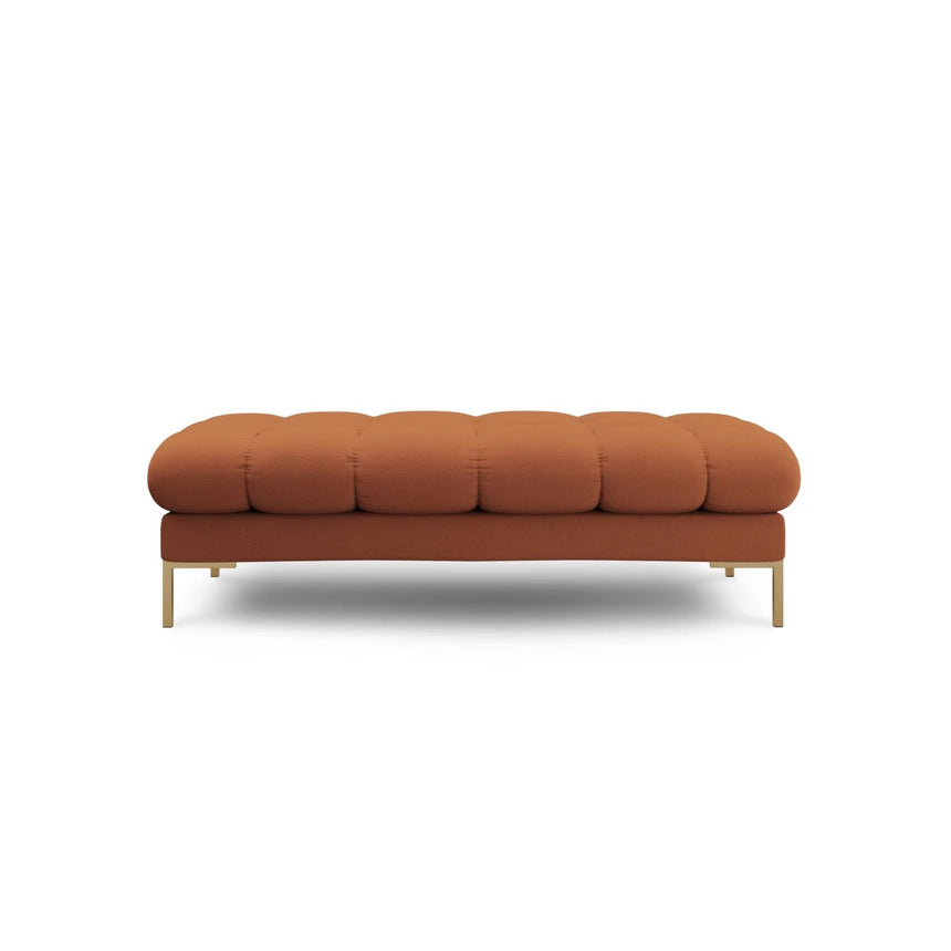 Mamaia 2-Sitzer Sitz-Bank, Beine Goldmetall, mit Bezug aus Strukturierter Stoff (Nev52) in Ziegel, 62x133 cm – Bild 3