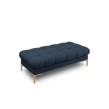 Mamaia 2-Sitzer Sitz-Bank, Beine Goldmetall, mit Bezug aus Strukturierter Stoff (Nev77) in Blau, 62x133 cm – Bild 1