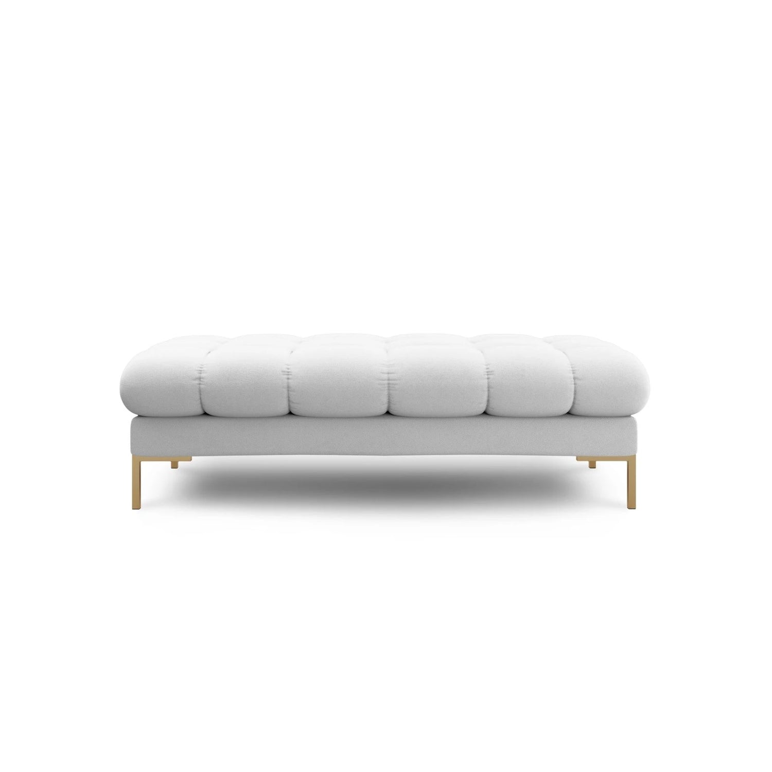 Mamaia 2-Sitzer Sitz-Bank, Beine Goldmetall, mit Bezug aus Strukturierter Stoff (Nev80) in Hellgrau, 62x133 cm – Bild 3