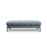 Mamaia 2-Sitzer Sitz-Bank, Metallbeine Schwarz, mit Bezug aus Samt (Blu06) in Hellblau, 62x133 cm – Bild 3