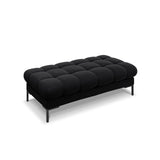 Mamaia 2-Sitzer Sitz-Bank, Metallbeine Schwarz, mit Bezug aus Samt (Blu19) in Schwarz, 62x133 cm – Bild 1