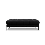 Mamaia 2-Sitzer Sitz-Bank, Metallbeine Schwarz, mit Bezug aus Samt (Blu19) in Schwarz, 62x133 cm – Bild 3