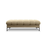 Mamaia 2-Sitzer Sitz-Bank, Metallbeine Schwarz, mit Bezug aus Samt (Blu28) in Beige, 62x133 cm – Bild 3