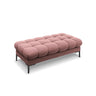 Mamaia 2-Sitzer Sitz-Bank, Metallbeine Schwarz, mit Bezug aus Samt (Blu52) in Rosa, 62x133 cm – Bild 1
