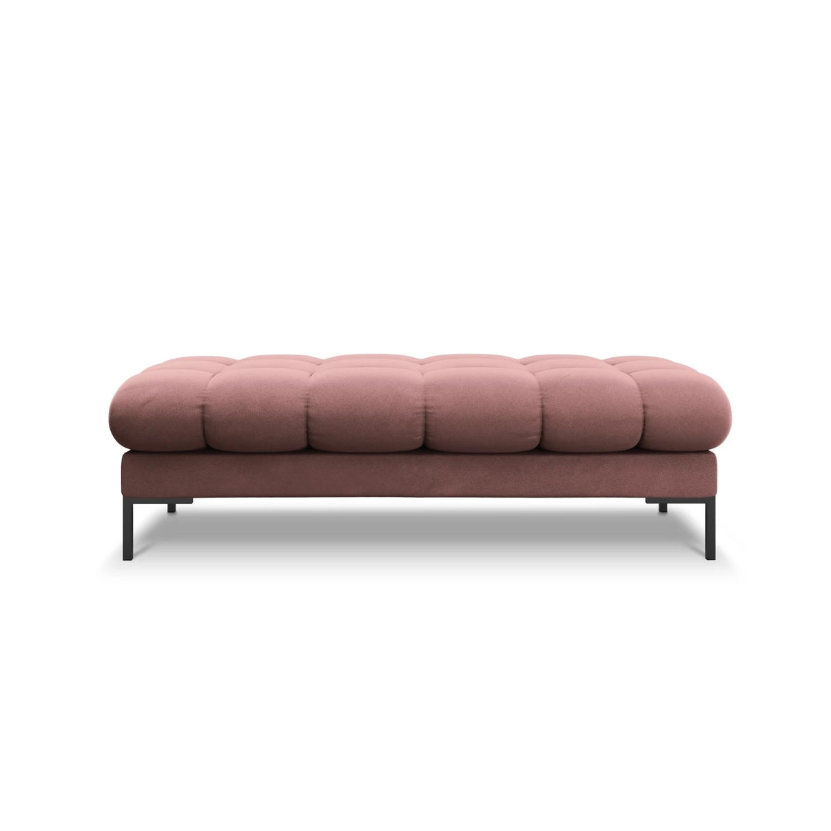 Mamaia 2-Sitzer Sitz-Bank, Metallbeine Schwarz, mit Bezug aus Samt (Blu52) in Rosa, 62x133 cm – Bild 3
