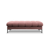 Mamaia 2-Sitzer Sitz-Bank, Metallbeine Schwarz, mit Bezug aus Samt (Blu52) in Rosa, 62x133 cm – Bild 3