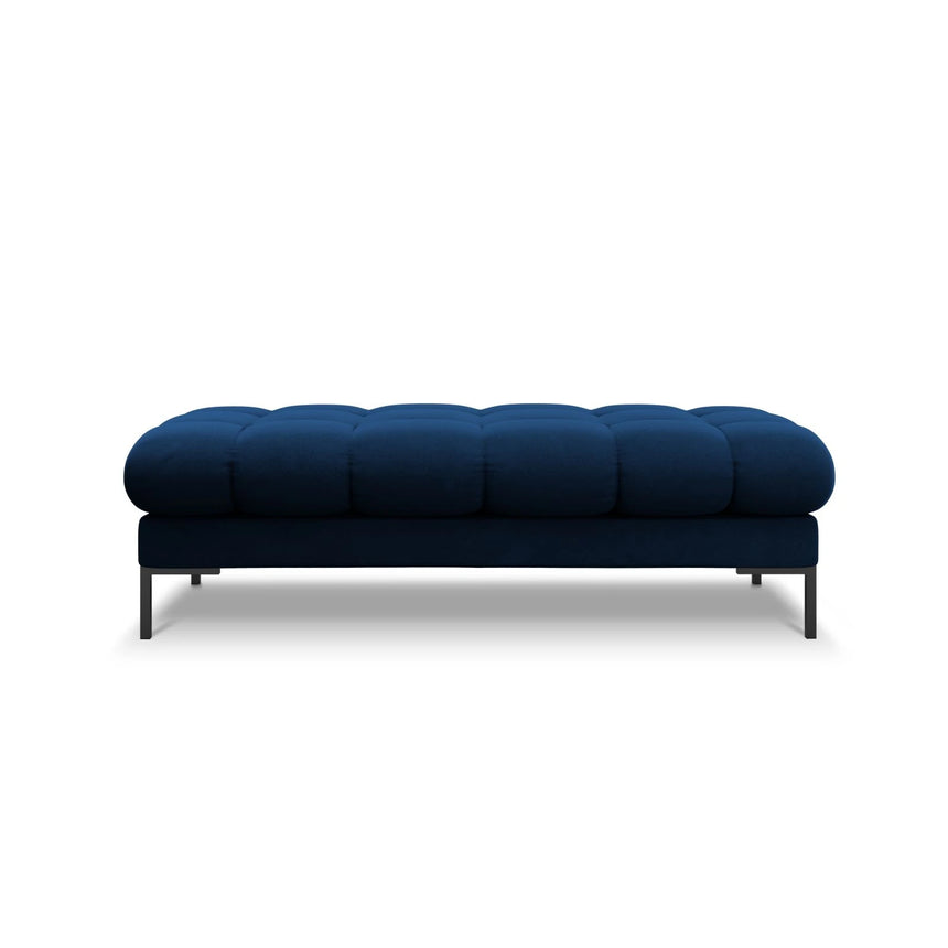 Mamaia 2-Sitzer Sitz-Bank, Metallbeine Schwarz, mit Bezug aus Samt (Blu86) in Königsblau, 62x133 cm – Bild 3
