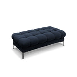 Mamaia 2-Sitzer Sitz-Bank, Metallbeine Schwarz, mit Bezug aus Samt (Blu89) in Dunkelblau, 62x133 cm – Bild 1