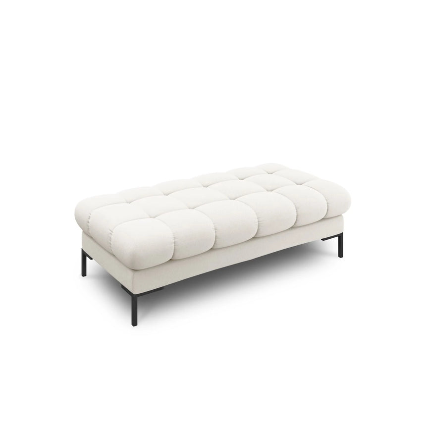 Mamaia 2-Sitzer Sitz-Bank, Metallbeine Schwarz, mit Bezug aus Samt oder Strukturstoff, 62x133 cm – Bild 1