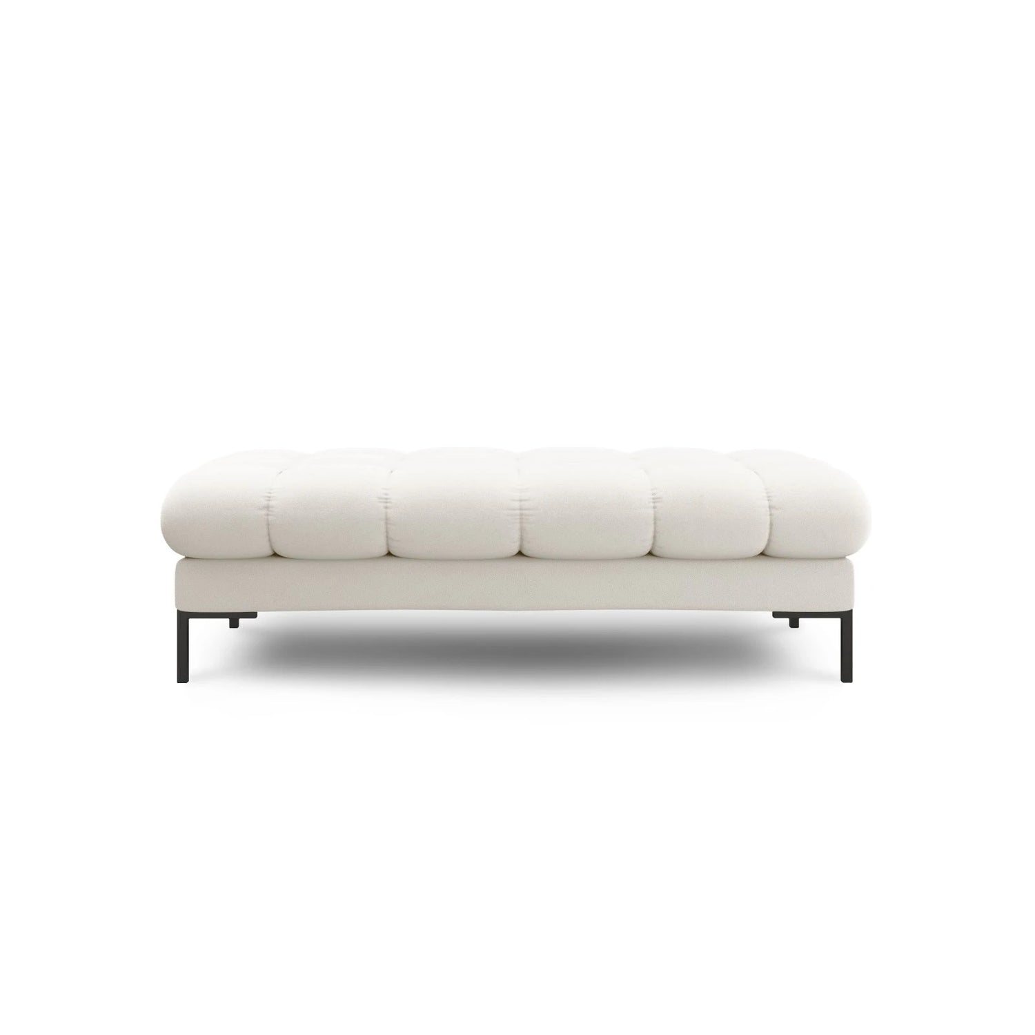 Mamaia 2-Sitzer Sitz-Bank, Metallbeine Schwarz, mit Bezug aus Samt oder Strukturstoff, 62x133 cm – Bild 3