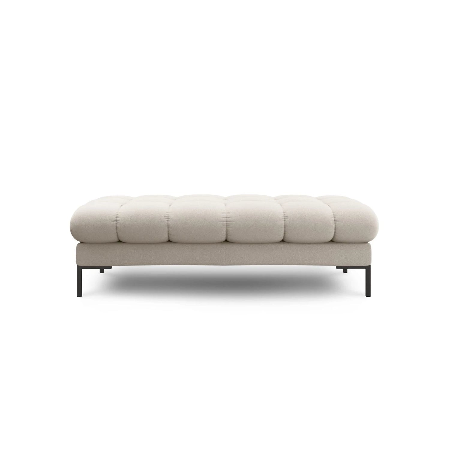 Mamaia 2-Sitzer Sitz-Bank, Metallbeine Schwarz, mit Bezug aus Strukturierter Stoff (Nev04) in Beige, 62x133 cm – Bild 3