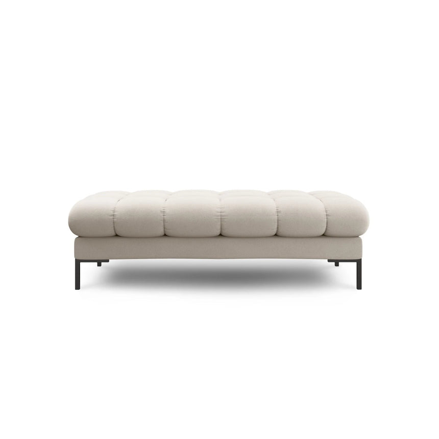 Mamaia 2-Sitzer Sitz-Bank, Metallbeine Schwarz, mit Bezug aus Strukturierter Stoff (Nev04) in Beige, 62x133 cm – Bild 3