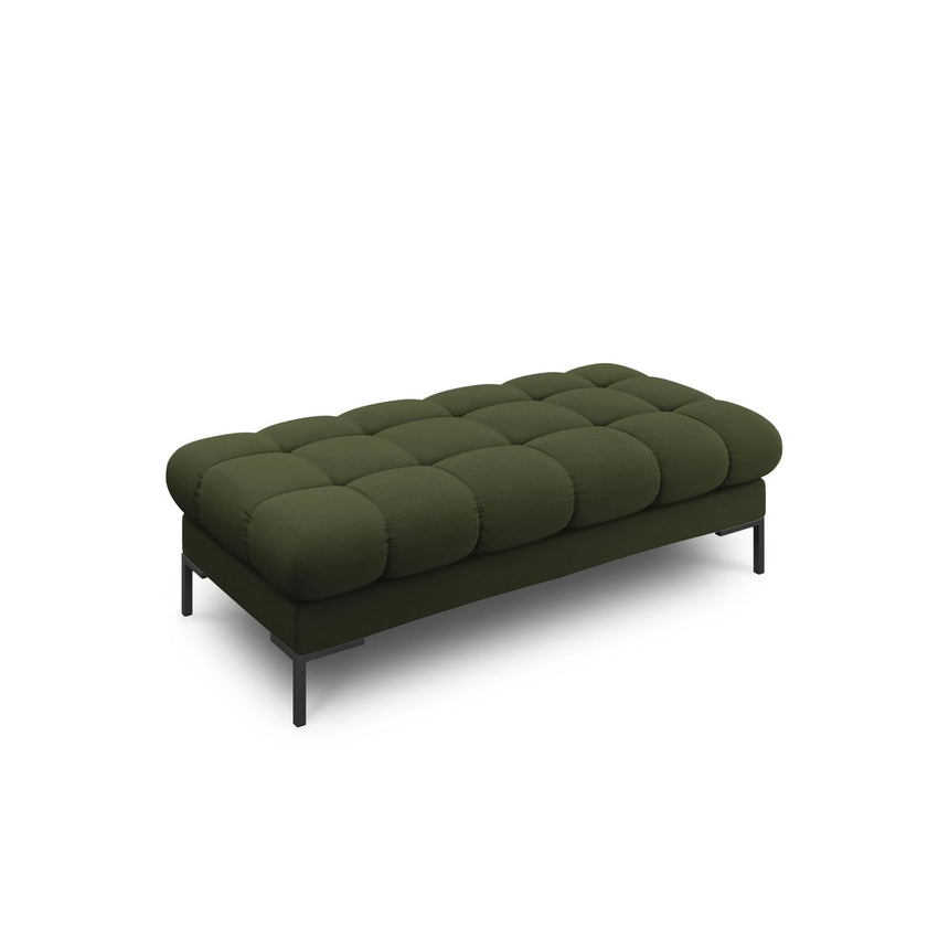Mamaia 2-Sitzer Sitz-Bank, Metallbeine Schwarz, mit Bezug aus Strukturierter Stoff (Nev39) in Grün, 62x133 cm – Bild 1