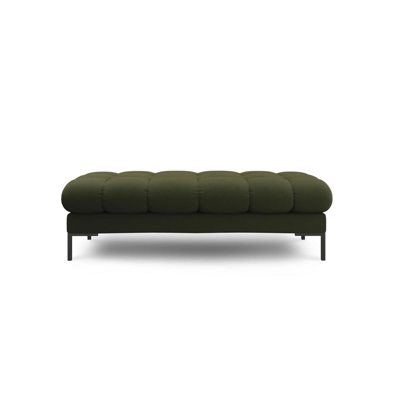Mamaia 2-Sitzer Sitz-Bank, Metallbeine Schwarz, mit Bezug aus Strukturierter Stoff (Nev39) in Grün, 62x133 cm – Bild 3