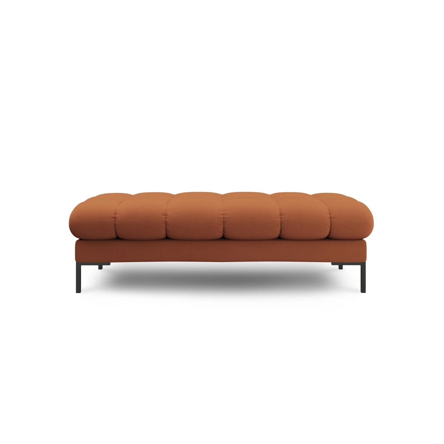 Mamaia 2-Sitzer Sitz-Bank, Metallbeine Schwarz, mit Bezug aus Strukturierter Stoff (Nev52) in Ziegel, 62x133 cm – Bild 3