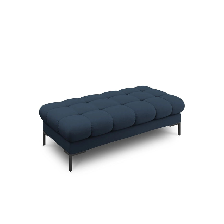 Mamaia 2-Sitzer Sitz-Bank, Metallbeine Schwarz, mit Bezug aus Strukturierter Stoff (Nev77) in Blau, 62x133 cm – Bild 1