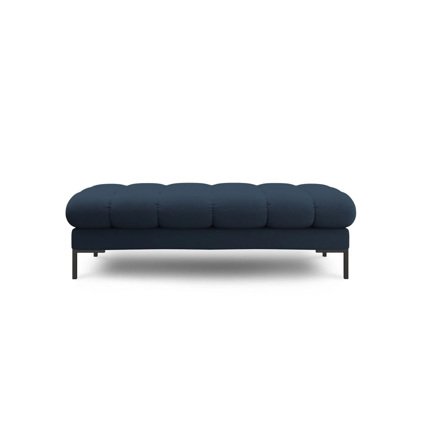 Mamaia 2-Sitzer Sitz-Bank, Metallbeine Schwarz, mit Bezug aus Strukturierter Stoff (Nev77) in Blau, 62x133 cm – Bild 3
