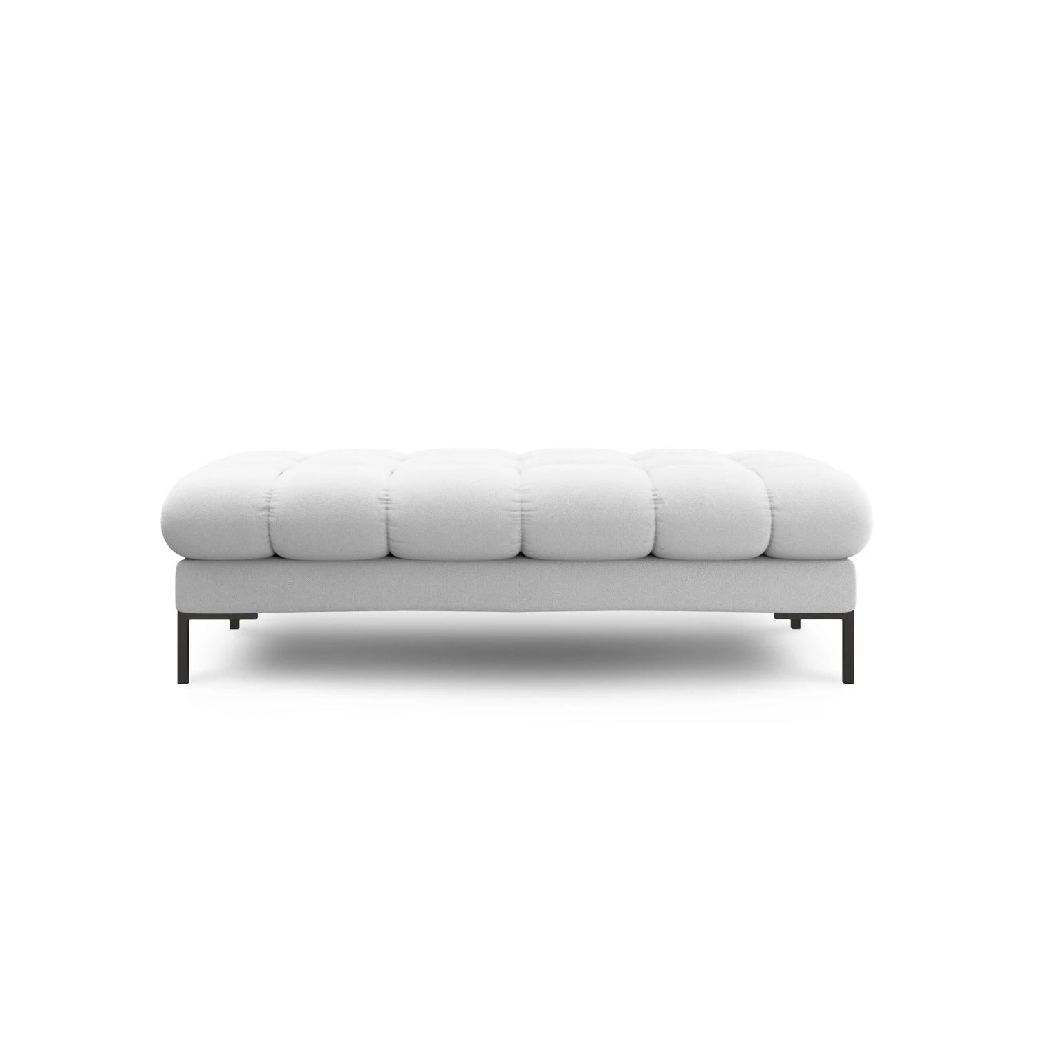 Mamaia 2-Sitzer Sitz-Bank, Metallbeine Schwarz, mit Bezug aus Strukturierter Stoff (Nev80) in Hellgrau, 62x133 cm – Bild 3
