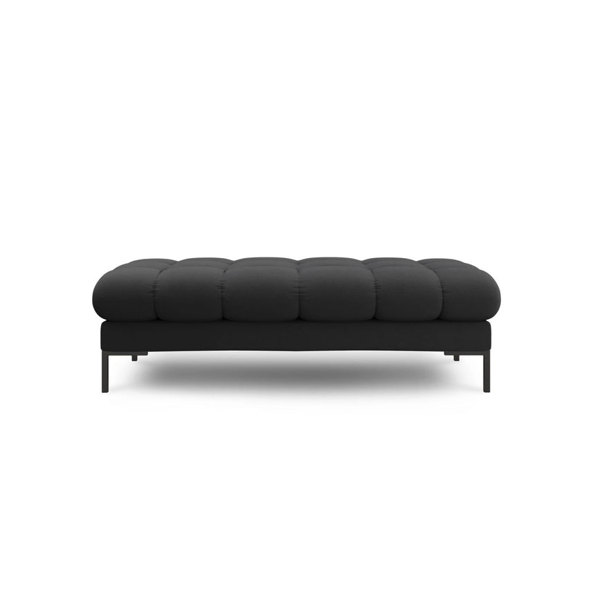 Mamaia 2-Sitzer Sitz-Bank, Metallbeine Schwarz, mit Bezug aus Strukturierter Stoff (Nev97) in Dunkelgrau, 62x133 cm – Bild 3