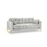 Mamaia 2-Sitzer Sofa, Beine Goldmetall, mit Bezug aus Samt (Blu03) in Silber, 152x96 cm – Bild 1