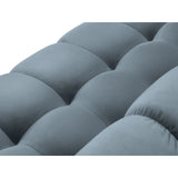 Mamaia 2-Sitzer Sofa, Beine Goldmetall, mit Bezug aus Samt (Blu06) in Hellblau, 152x96 cm – Bild 8