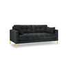 Mamaia 2-Sitzer Sofa, Beine Goldmetall, mit Bezug aus Samt (Blu18) in Dunkelgrau, 152x96 cm – Bild 1