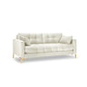 Mamaia 2-Sitzer Sofa, Beine Goldmetall, mit Bezug aus Samt (Blu22) in Leichtes Beige, 152x96 cm – Bild 1
