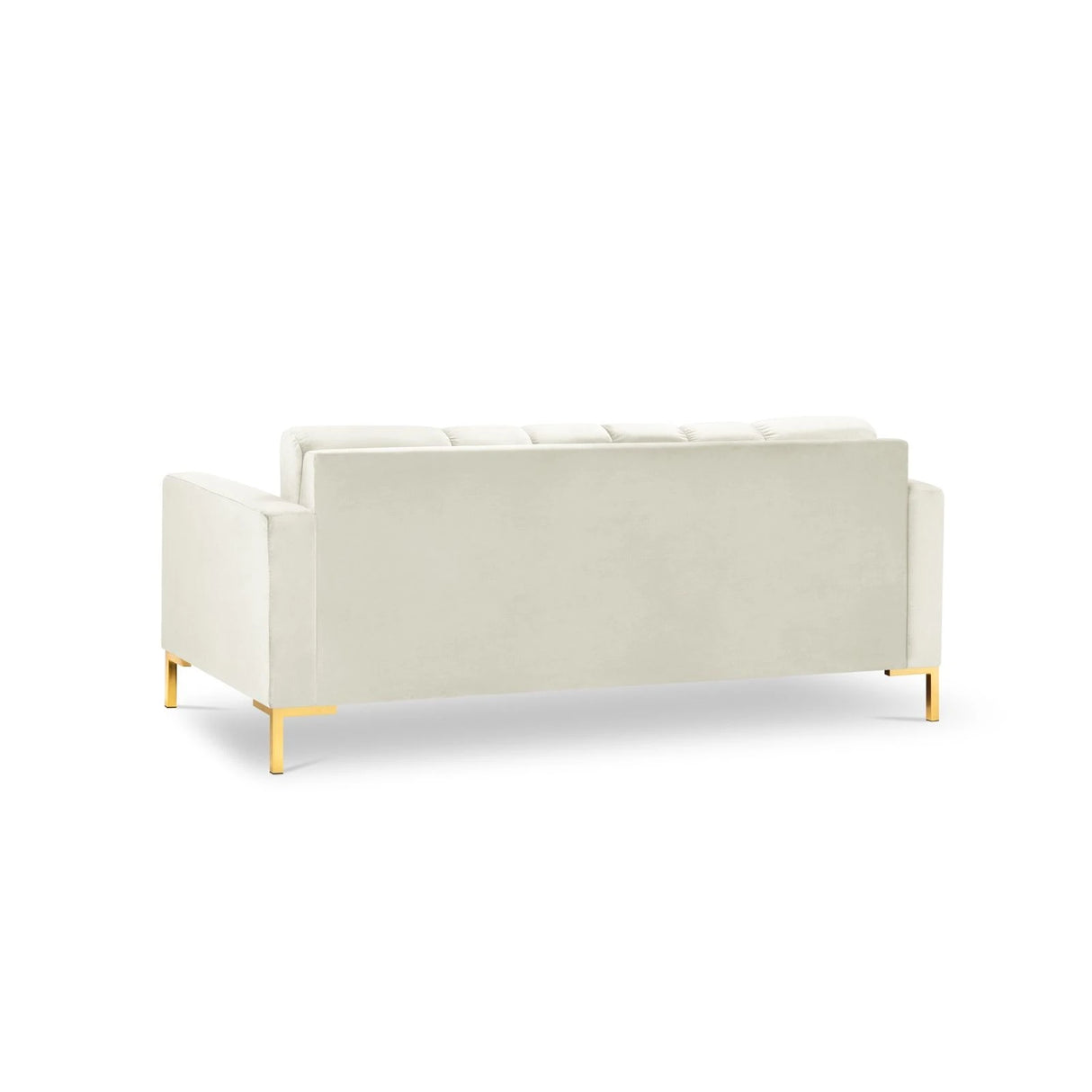 Mamaia 2-Sitzer Sofa, Beine Goldmetall, mit Bezug aus Samt (Blu22) in Leichtes Beige, 152x96 cm – Bild 5