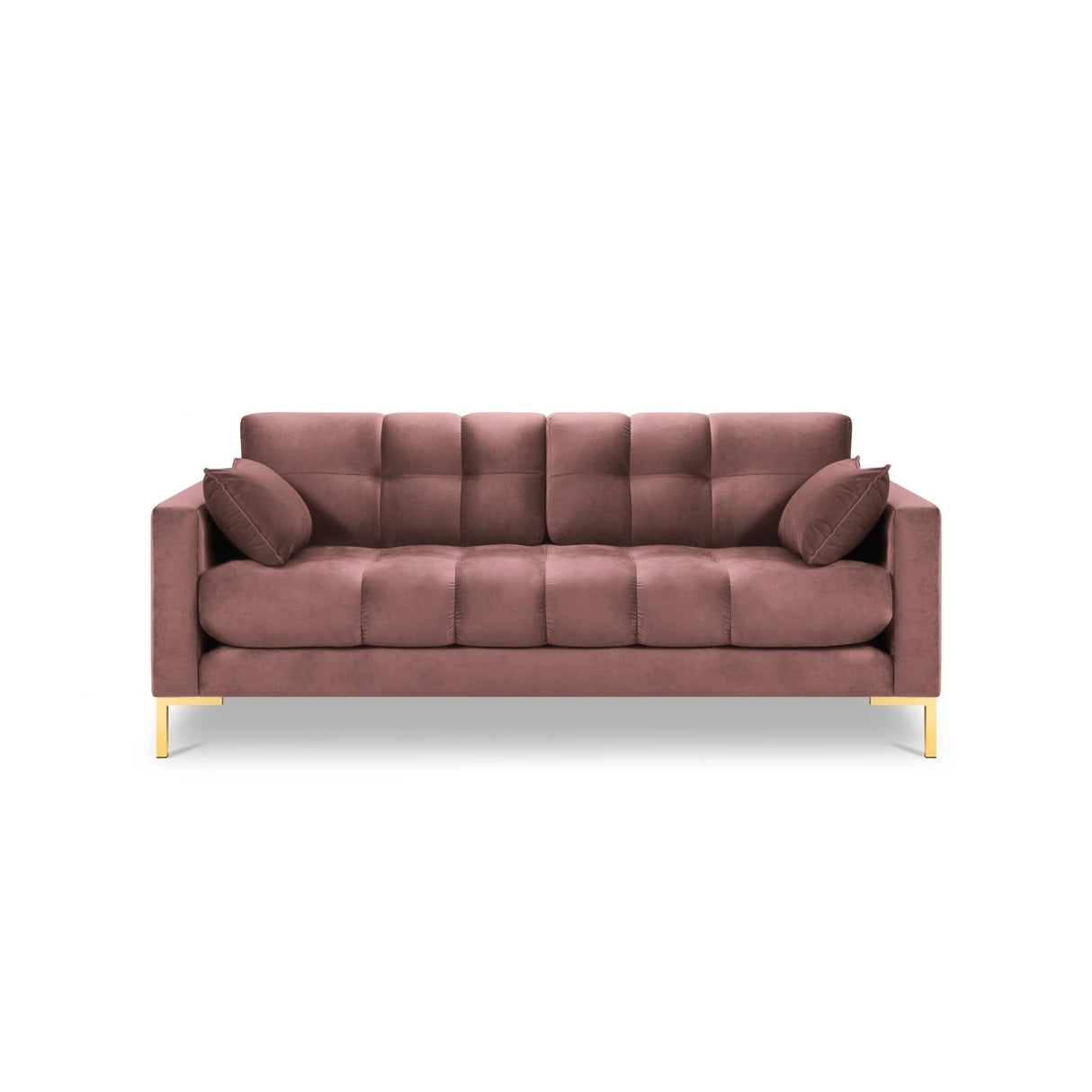 Mamaia 2-Sitzer Sofa, Beine Goldmetall, mit Bezug aus Samt (Blu52) in Rosa, 152x96 cm – Bild 4