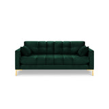 Mamaia 2-Sitzer Sofa, Beine Goldmetall, mit Bezug aus Samt (Blu78) in Flaschengrün, 152x96 cm – Bild 4
