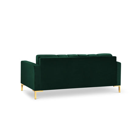 Mamaia 2-Sitzer Sofa, Beine Goldmetall, mit Bezug aus Samt (Blu78) in Flaschengrün, 152x96 cm – Bild 5