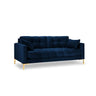 Mamaia 2-Sitzer Sofa, Beine Goldmetall, mit Bezug aus Samt (Blu86) in Königsblau, 152x96 cm – Bild 1