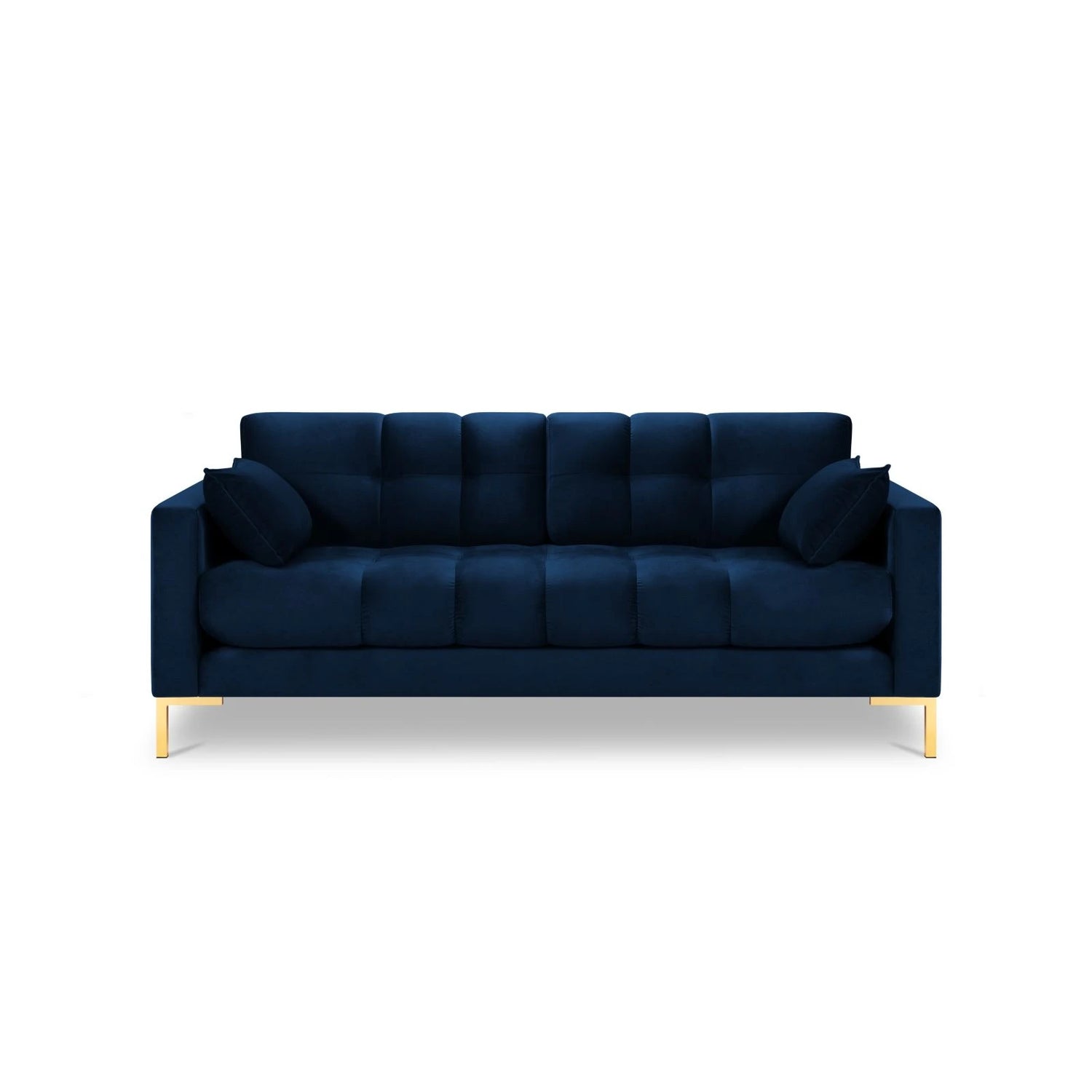 Mamaia 2-Sitzer Sofa, Beine Goldmetall, mit Bezug aus Samt (Blu86) in Königsblau, 152x96 cm – Bild 4