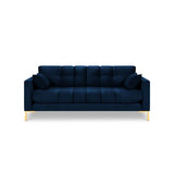 Mamaia 2-Sitzer Sofa, Beine Goldmetall, mit Bezug aus Samt (Blu86) in Königsblau, 152x96 cm – Bild 4