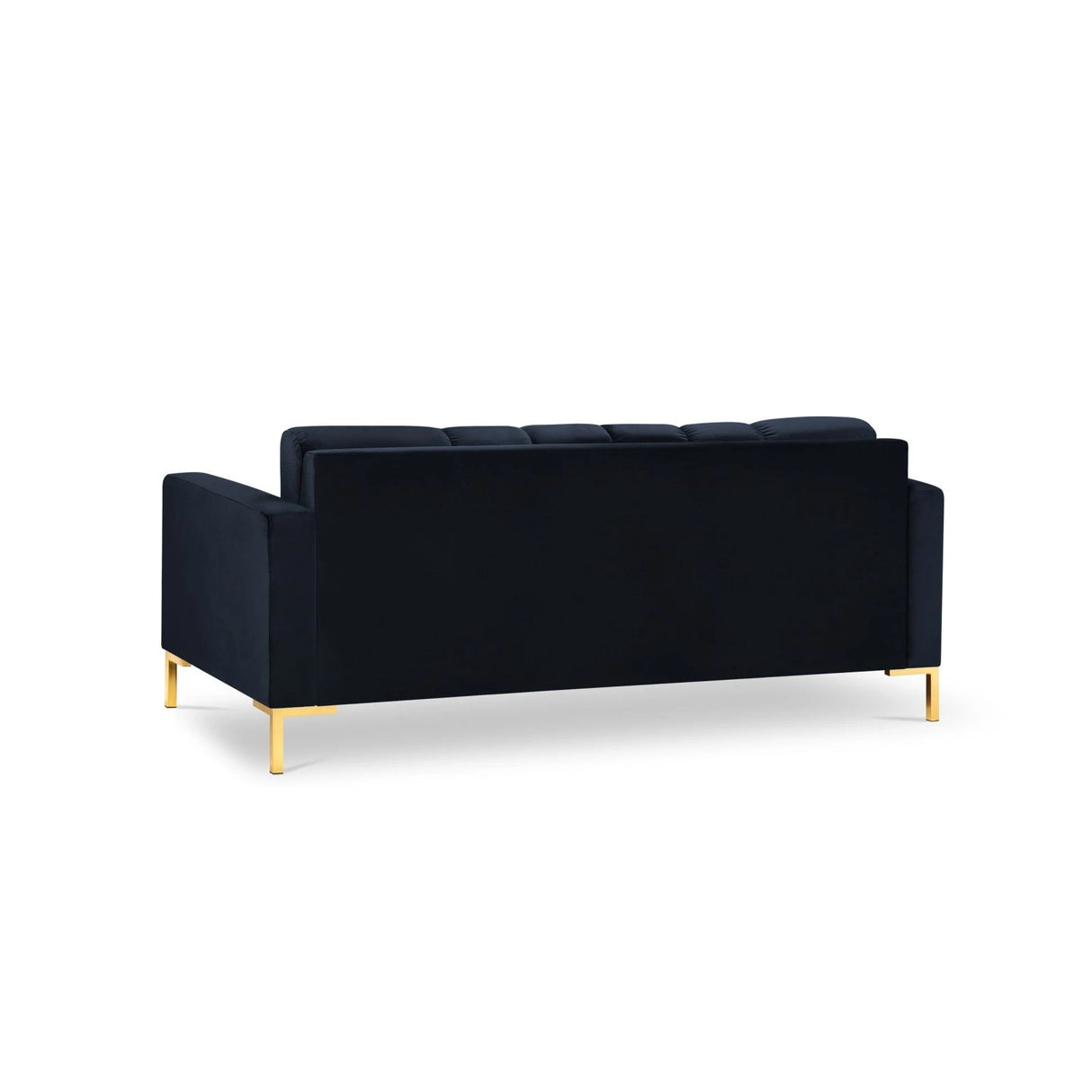 Mamaia 2-Sitzer Sofa, Beine Goldmetall, mit Bezug aus Samt (Blu89) in Dunkelblau, 152x96 cm – Bild 5