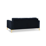 Mamaia 2-Sitzer Sofa, Beine Goldmetall, mit Bezug aus Samt (Blu89) in Dunkelblau, 152x96 cm – Bild 5