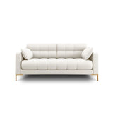 Mamaia 2-Sitzer Sofa, Beine Goldmetall, mit Bezug aus Samt oder Strukturstoff, 152x96 cm – Bild 1